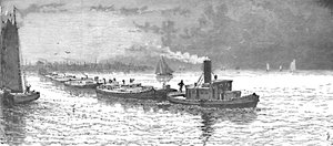 Navi di grano che lasciano Chicago, 1883 da Unbekannt