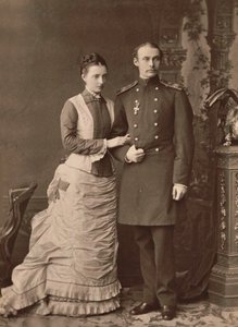 Granduchessa Anastasia Mikhailovna di Russia e Granduca Federico Francesco III, 1878 da Unbekannt