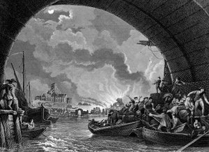 Grande incendio di Londra, 1666 XIX secolo da Unbekannt