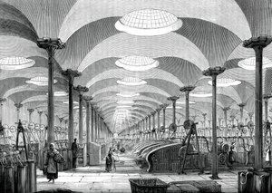 Grande sala nel mulino di lino di Messrs Marshall, Leeds, c1880 da Unbekannt