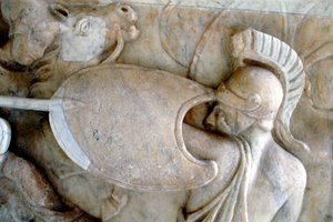 Oplita greco in battaglia contro le Amazzoni, 30 a.C.-200 d.C.