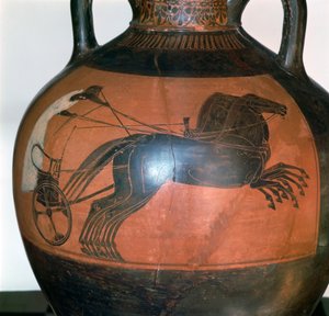 Vaso greco raffigurante un carro, V-VI secolo a.C.