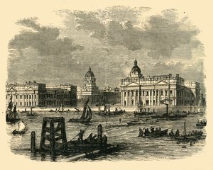 Ospedale di Greenwich, dal fiume, c1878