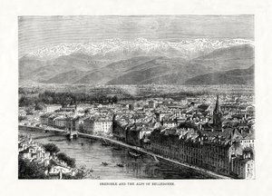 Grenoble e le Alpi di Belledonne, Francia, 1879 da Unbekannt