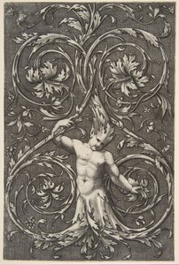 Grottesco con figura maschile con corpo inferiore e testa di volute di acanto, ca. 1515-1600