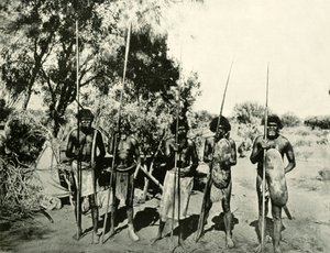 Gruppo di uomini aborigeni, Queensland, Australia, 1901