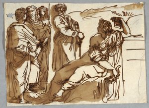 Gruppo con Petrarca e Saffo nel Parnaso dopo Raffaello Sanzio