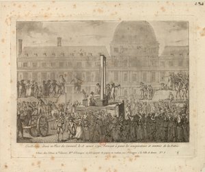 Ghigliottina elevata in Place du Carrousel, il 13 agosto 1792