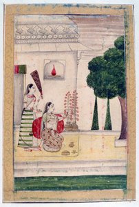 Gunakali Ragini, Album Ragamala, Scuola del Rajasthan, XIX secolo da Unbekannt