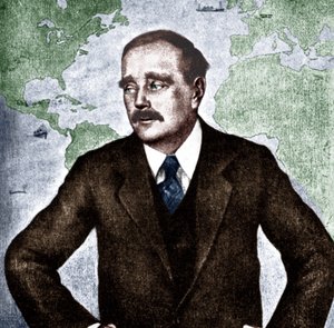 H G Wells - ritratto del romanziere, giornalista, sociologo e storico inglese, c. 1933. 21 settembre 1866 - 13 agosto 1946. La guerra dei mondi. da Unbekannt