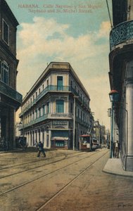 Habana. Calle Neptuno y San Miguel. Neptuno e via San Michele, 1916 da Unbekannt