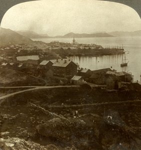 Hammerfest. La città più a nord del mondo - nessun tramonto dal 13 maggio al 29 luglio, Norvegia, c1905 da Unbekannt