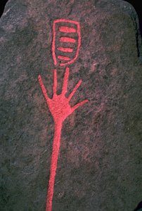 Mano incisa su pietra, Età del Bronzo