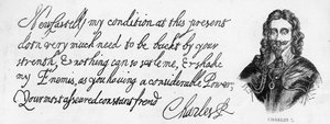 Scrittura e firma del Re Carlo I