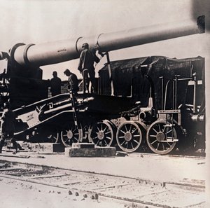 Artiglieria pesante su un treno, c1914-c1918