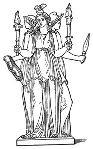 Ecate, dea della magia, dei fantasmi e della stregoneria da Unbekannt