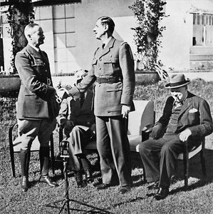 Henri Giraud e de Gaulle durante la Conferenza di Casablanca, gennaio 1943