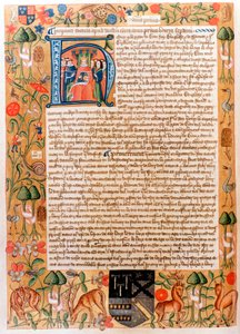 Primo atto del parlamento di Enrico VII con un ritratto iniziale del re, fine 1480