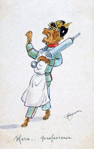 Herr Professor, cartolina francese vintage, c1900
