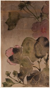 Fiori e foglie di ibisco, periodo Edo, 1615-1868