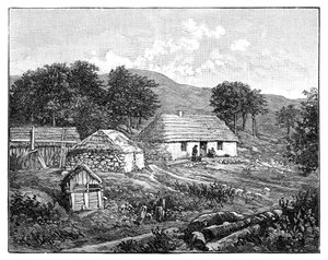Cottage delle Highlands a Lochaber, Scozia, 1900
