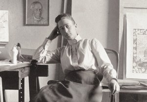 Hilma af Klint nel suo studio a Hamngatan, Stoccolma da Unbekannt