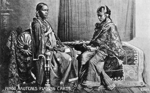 Nautches indù che giocano a carte, India, inizio XX secolo da Unbekannt