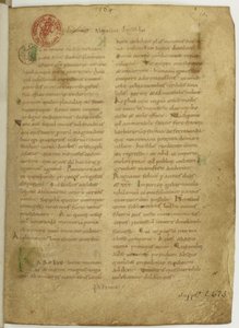 Historia Brittonum di Nennius. Prima pagina del manoscritto, XI secolo da Unbekannt