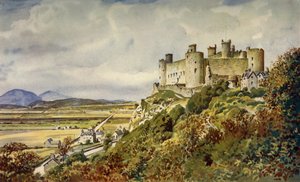 Storico Castello di Harlech, famoso nella canzone gallese, c1948