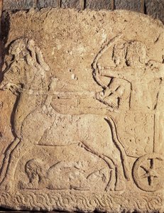 Arte ittita: scena di caccia. Bassorilievo su pietra, antichità da Unbekannt