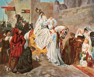 Ritorno di Eberardo del Württemberg dopo la battaglia di Döffingen, 1388, 1936 da Unbekannt