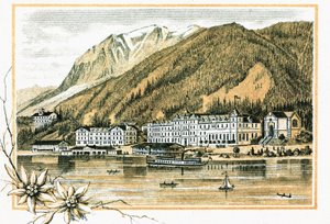 Hotel Scholastika lungo il Lago Achensee Achen Tirolo Austria intorno al 1900