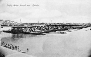 Ponte di Howrah sul fiume Hooghly, Calcutta, India, inizio XX secolo da Unbekannt