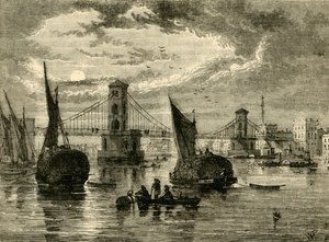 Ponte sospeso di Hungerford, 1850, 1881 da Unbekannt