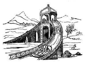 Montagna di ghiaccio, pista da slitta artificiale, Russia, 1836 da Unbekannt