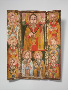 Icona trittico: Ewostatewos e otto dei suoi discepoli, fine XVII secolo da Unbekannt