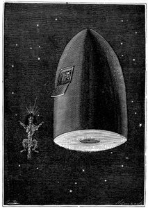 Illustrazione da Dalla Terra alla Luna di Jules Verne, 1865 da Unbekannt