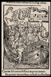 Illustrazione per il libro La nave dei folli di Sebastian Brant, 1497 da Unbekannt