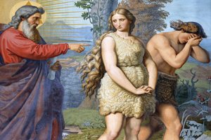 Cattedrale imperiale di Spira. Dipinti di Schraudolph. Adamo ed Eva, espulsione dall