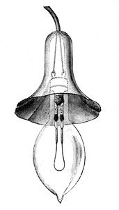 Lampada a filamento incandescente, glow-lamp, di Lane-Fox, 1883