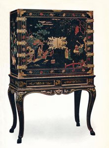 Armadio laccato inciso, c1680, 1910