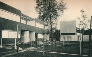 Schema di edilizia industriale a Pessac, vicino a Bordeaux. Architetti, Le Corbusier e Pierre Jeanneret