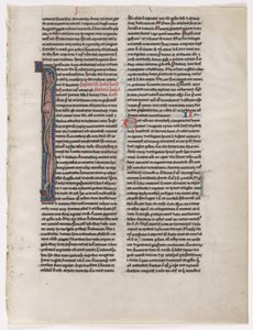 Iniziale I: Bestia e serpente intrecciati: Foglio da una Bibbia 2 di 2 fogli escissi, c. 1225-1250 da Unbekannt