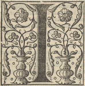 Lettera iniziale I con ghirlande, metà del XVI secolo da Unbekannt
