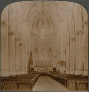 Interno della struttura gotica più bella degli Stati Uniti - Cattedrale di San Patrizio, New York, c1900