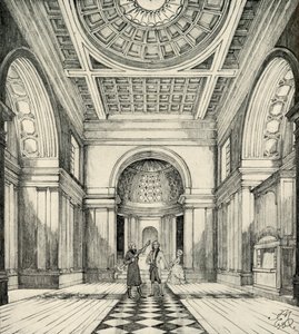 Interno della chiesa di Ayot St. Lawrence, Hertfordshire, 1938 da Unbekannt