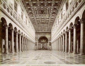 Interno della Basilica di San Paolo fuori le Mura, Roma, Italia, fine 19° o inizio 20° secolo