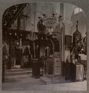 Interno della sinagoga dove Cristo predicò, Nazareth, c1900