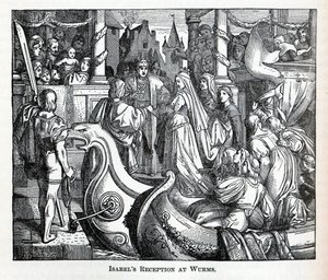 Ricevimento di Isabella a Worms, 1882 da Unbekannt