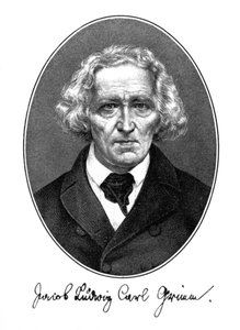 Jakob Ludwig Karl Grimm, autore, filologo e mitologo tedesco, 1887 da Unbekannt